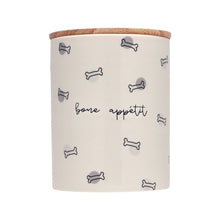Cargar imagen en el visor de la galería, Treat Jar cerámico "Bone Appetit" para mascota - Pearhead